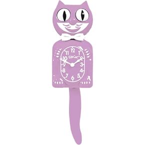 Kit-Cat Clock® Limited Edition Pastel Lilac - Iconic Retro Cat Clock with Moving Eyes and Tail, Battery Operated Wall Clock, Made in USA, Perfect for Home Decor, Mid-Century Modern Clock, Unique Gift