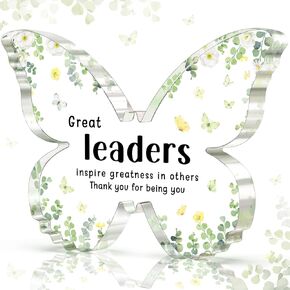 Leaders Gifts, Boss Gifts for Women - 5x3.8x0.5 Inch Butterfly Acrylic Plaque Decor - Boss Birthday Christmas Boss Day Gifts, Unique Boss Lady Gifts for Women Retirement Leaving Going Away