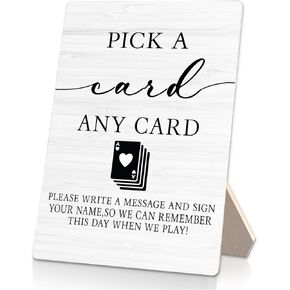 Pick A Card Wooden Sign 5x7inch,Pick A Card Any Card Sign,Playing Cards Guestbook Sign,Wedding Gift,Wedding Decor,Wedding Signs For Ceremony And Reception
