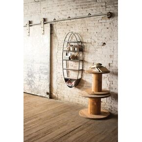 Kalalou Metal And Wood Oval Wall Shelf, One Size, Brown