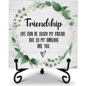 Anniversary Couples Gifts for Girlfriend Boyfriend, Romantic Quote Wooden Plaque with Stand for Home Bedroom Shelf Table Decoration, When I Tell You I Love You - B71