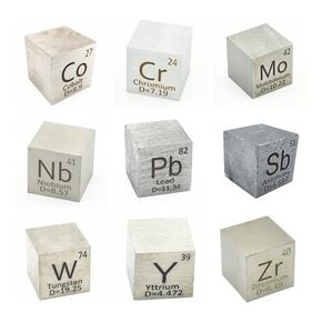 9 Density Cubes for Chemistry Study 0.39" Metal Cube with Density Weight for Periodic Table Collection and Education Co Cr Mo Nb Pb Zr W Y Pb