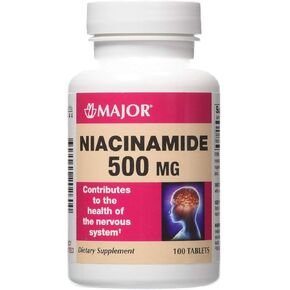 Major Generic Niacin 500 Mg B Vitamin Dietary Supplement 100 Tablets