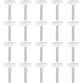 20pcs Tee Wing Knobs Thumb Screws M4 x 8mm Standard Male Thread Plastic T Knobs Handles Hand Clamping Knobs Grip Thumbscrew, Black