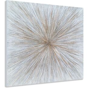 GALLERIEWALLA Abstract Art Wall Decor - Hand Painted Square Brown Painting for Bathroom Office Decor