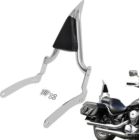 Black Backrest Sissy Bar Passenger Back Rest Pad Compatible for Kawasaki Vulcan 900 Classic LT SE Custom, Vulcan 2000 1996-up (20" Height) in Saudi Arabia