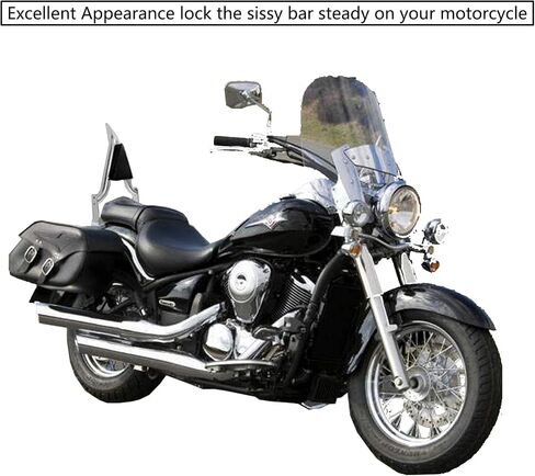 Black Backrest Sissy Bar Passenger Back Rest Pad Compatible for Kawasaki Vulcan 900 Classic LT SE Custom, Vulcan 2000 1996-up (20" Height) in Saudi Arabia