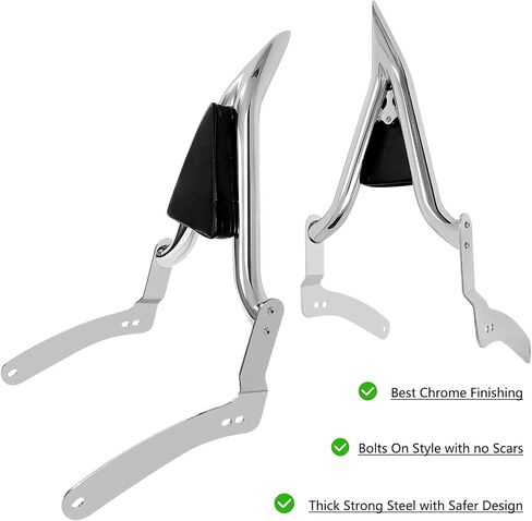 Black Backrest Sissy Bar Passenger Back Rest Pad Compatible for Kawasaki Vulcan 900 Classic LT SE Custom, Vulcan 2000 1996-up (20" Height) in Saudi Arabia