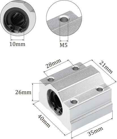 2pcs SCS12LUU Linear Slide Blocks, [12mm Bore] Steel Linear Motion Bearing for CNC Machines Packaging Equipment 3D Printers Use in Saudi Arabia