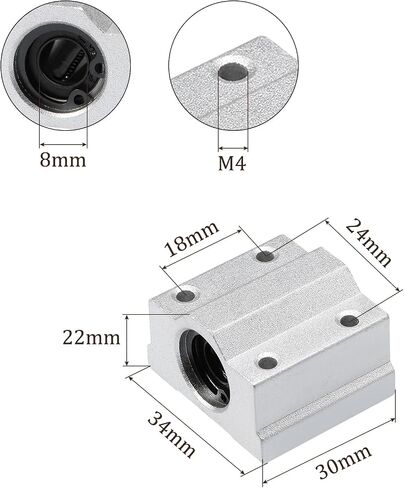 2pcs SCS12LUU Linear Slide Blocks, [12mm Bore] Steel Linear Motion Bearing for CNC Machines Packaging Equipment 3D Printers Use in Saudi Arabia