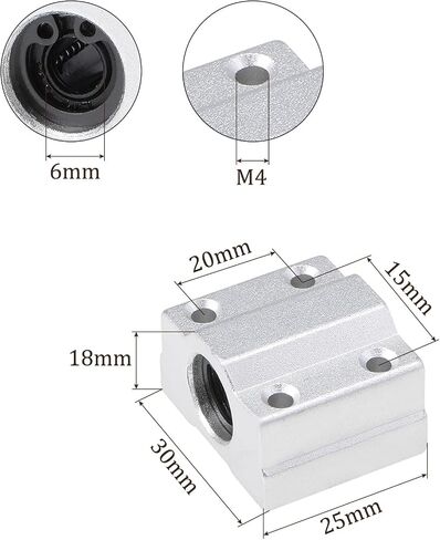 2pcs SCS12LUU Linear Slide Blocks, [12mm Bore] Steel Linear Motion Bearing for CNC Machines Packaging Equipment 3D Printers Use in Saudi Arabia