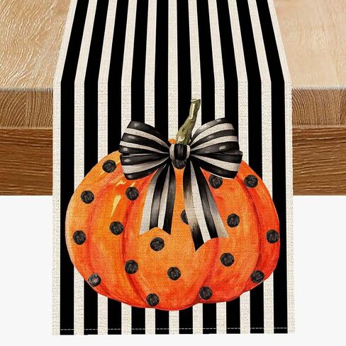 PANDICORN Halloween Spider Web Table Runner 13x72 Inch, Orange Spider Festival Seasonal Table Runner Halloween Kitchen Dining Coffee Table Decor for Home Party Gathering Decorations in Saudi Arabia