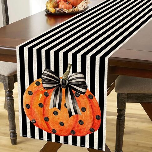 PANDICORN Halloween Spider Web Table Runner 13x72 Inch, Orange Spider Festival Seasonal Table Runner Halloween Kitchen Dining Coffee Table Decor for Home Party Gathering Decorations in Saudi Arabia