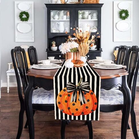 PANDICORN Halloween Spider Web Table Runner 13x72 Inch, Orange Spider Festival Seasonal Table Runner Halloween Kitchen Dining Coffee Table Decor for Home Party Gathering Decorations in Saudi Arabia
