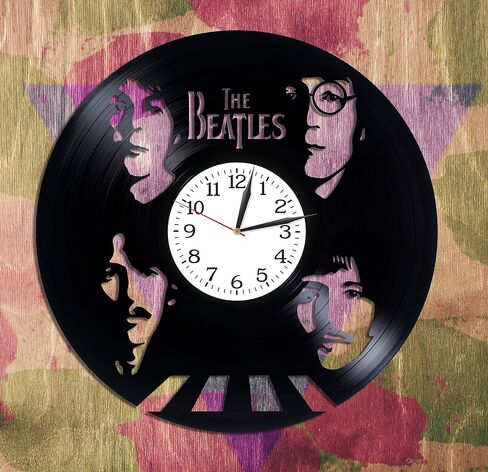 Rock Band Clock The Beatle Gift Lp Vinyl Retro Record Wall Clock Vintage Birthday Gift for Woman Jon Lenon Room Art The Beatle Clock Rock Music Art Xmas Gift Idea for Man in Saudi Arabia