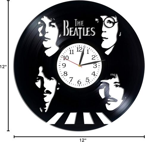 Rock Band Clock The Beatle Gift Lp Vinyl Retro Record Wall Clock Vintage Birthday Gift for Woman Jon Lenon Room Art The Beatle Clock Rock Music Art Xmas Gift Idea for Man in Saudi Arabia