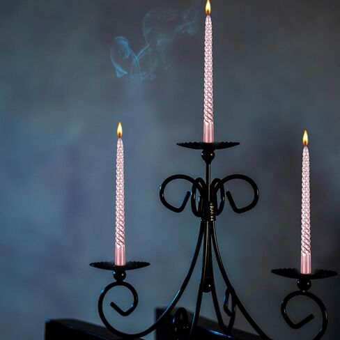 Pink Taper Candles 10 inch -Set of 4 Tapered Candles, Long Candle,Tall Candlesticks, Home Dinner, Party, Wedding, Halloween, Churches,Christmas (4pcs, Pink) in Kuwait