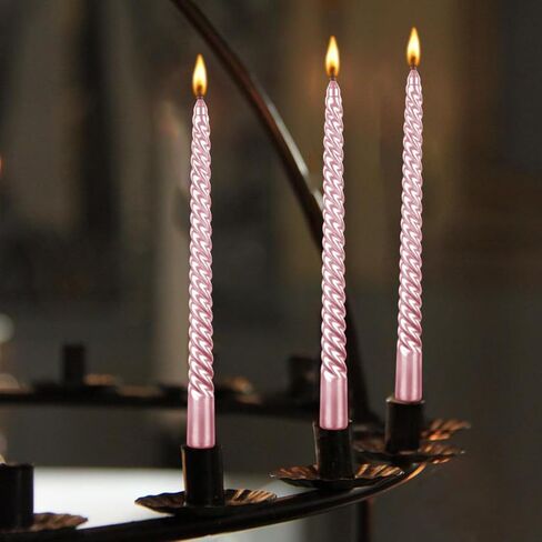 Pink Taper Candles 10 inch -Set of 4 Tapered Candles, Long Candle,Tall Candlesticks, Home Dinner, Party, Wedding, Halloween, Churches,Christmas (4pcs, Pink) in Kuwait