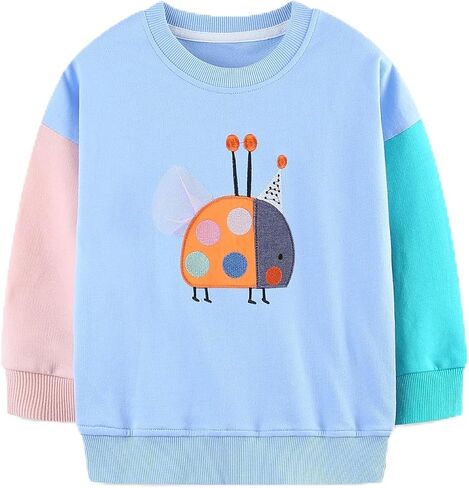 HOMAGIC2WE Girls Sweatshirt Toddler Long Sleeve Crewneck Casual Pullover Cotton Fall Winter Adorable Soft Tops in Kuwait