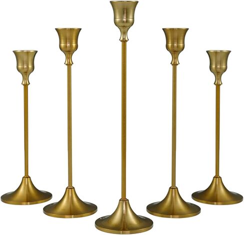 Vincidern Black Taper Candle Candlestick Holder Set of 3, Iron Taper Candle Holder for Mantle, Dinner Table Decorative Candlestick, Metal Candle Stand in Saudi Arabia