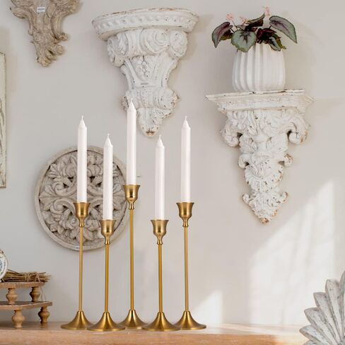 Vincidern Black Taper Candle Candlestick Holder Set of 3, Iron Taper Candle Holder for Mantle, Dinner Table Decorative Candlestick, Metal Candle Stand in Saudi Arabia