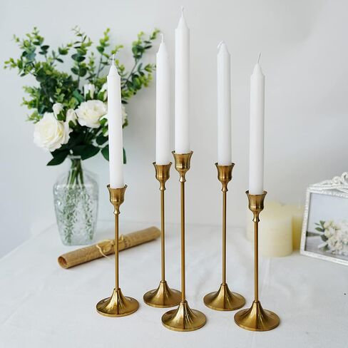 Vincidern Black Taper Candle Candlestick Holder Set of 3, Iron Taper Candle Holder for Mantle, Dinner Table Decorative Candlestick, Metal Candle Stand in Saudi Arabia