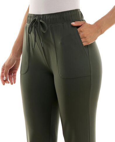 Zac & Rachel Women's Brushed Dty Jogger with Functional Pockets, Elastic + Tie Waist, and Rolled Ankle Cuff in Saudi Arabia