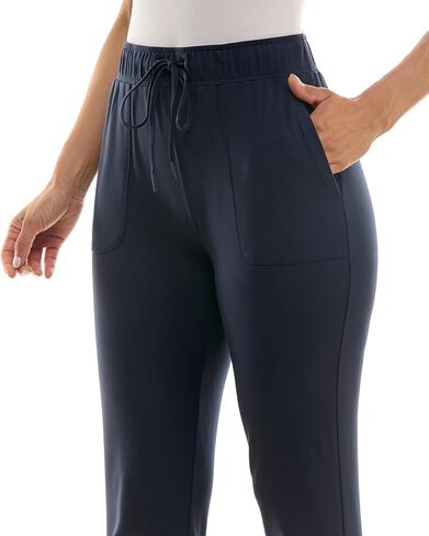 Zac & Rachel Women's Brushed Dty Jogger with Functional Pockets, Elastic + Tie Waist, and Rolled Ankle Cuff in Kuwait