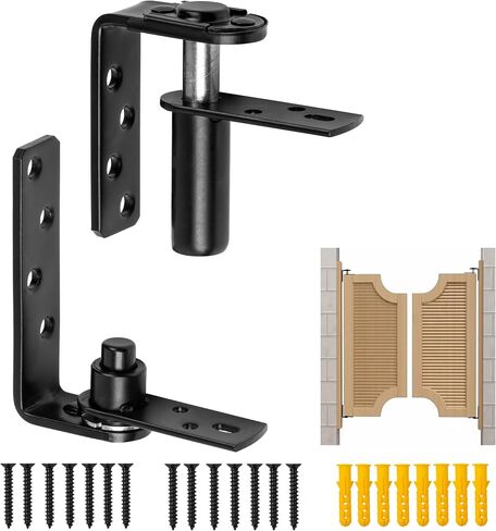 Saloon Door Hinges,Cafe Door Hinges,Self-Return Double Swinging Door Hinge,Saloon Doors Swinging,Bar Door Hinges,Swinging Door Hardware,304 Stainless Steel,50Lbs Load_Bearing(Black-1set) in Saudi Arabia