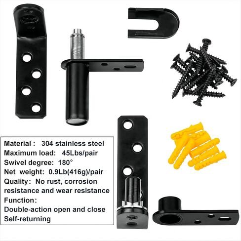 Saloon Door Hinges,Cafe Door Hinges,Self-Return Double Swinging Door Hinge,Saloon Doors Swinging,Bar Door Hinges,Swinging Door Hardware,304 Stainless Steel,50Lbs Load_Bearing(Black-1set) in Saudi Arabia