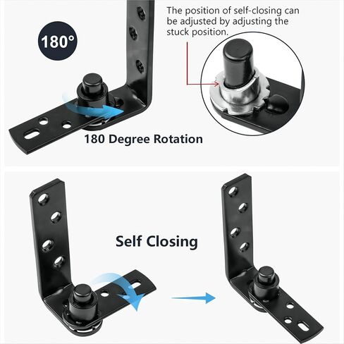 Saloon Door Hinges,Cafe Door Hinges,Self-Return Double Swinging Door Hinge,Saloon Doors Swinging,Bar Door Hinges,Swinging Door Hardware,304 Stainless Steel,50Lbs Load_Bearing(Black-1set) in Saudi Arabia