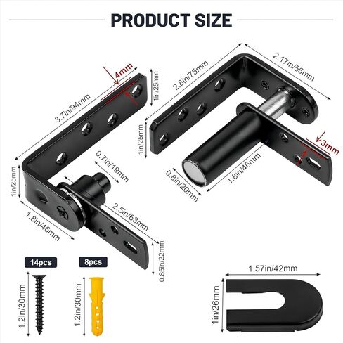 Saloon Door Hinges,Cafe Door Hinges,Self-Return Double Swinging Door Hinge,Saloon Doors Swinging,Bar Door Hinges,Swinging Door Hardware,304 Stainless Steel,50Lbs Load_Bearing(Black-1set) in Saudi Arabia