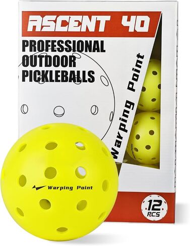Outdoor Pickleball Balls Usapa Approved | 4 Pack, 12 Pack | 40 Holes Competition Pickle Balls for Tournament Play | Crack Resistant Pickleball for Beginner Intermediate Pro Player in Saudi Arabia