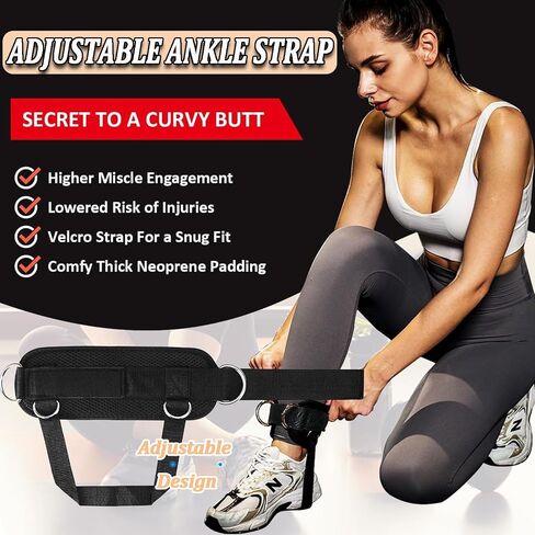 Taeku Ankle Straps for Kickbacks Men Women 1 Pair Adjustable Comfort Gym Ankle Straps with Double D-Ring for Glute Workouts Leg Extensions Lower Body Exercises in Saudi Arabia