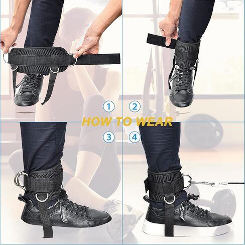 Taeku Ankle Straps for Kickbacks Men Women 1 Pair Adjustable Comfort Gym Ankle Straps with Double D-Ring for Glute Workouts Leg Extensions Lower Body Exercises in Saudi Arabia