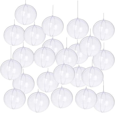 Clear Plastic Acrylic Fillable Transparent Ball Ornament Bauble Sphere for Wedding Party Festival Home Decor (50mm,Set of 24pcs) in Saudi Arabia