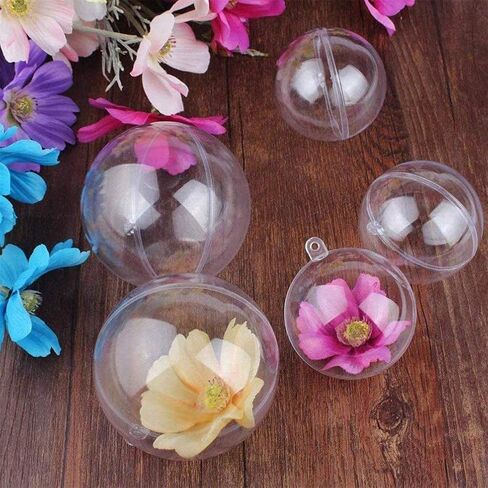 Clear Plastic Acrylic Fillable Transparent Ball Ornament Bauble Sphere for Wedding Party Festival Home Decor (50mm,Set of 24pcs) in Saudi Arabia