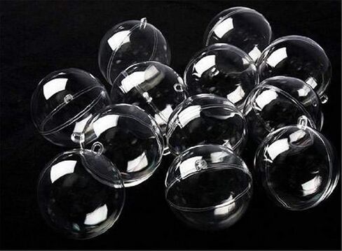 Clear Plastic Acrylic Fillable Transparent Ball Ornament Bauble Sphere for Wedding Party Festival Home Decor (50mm,Set of 24pcs) in Saudi Arabia
