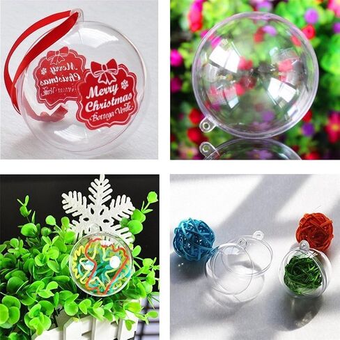 Clear Plastic Acrylic Fillable Transparent Ball Ornament Bauble Sphere for Wedding Party Festival Home Decor (50mm,Set of 24pcs) in Saudi Arabia