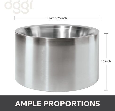 OGGI Jumbo Stainless Steel Double Wall Party Tub - Holds up to 12 bottles of wine or champagne. Size 16.5" by 9.75". in Saudi Arabia