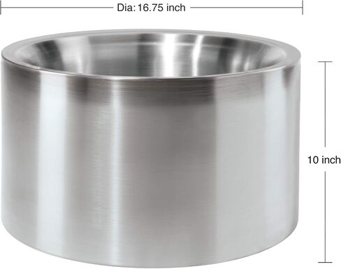 OGGI Jumbo Stainless Steel Double Wall Party Tub - Holds up to 12 bottles of wine or champagne. Size 16.5" by 9.75". in Saudi Arabia