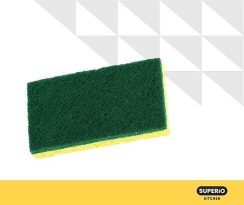 Kitchen Sponges for Washing Dishes, Non-Scratch Cellulose Dish Scrub Sponges, Cleaning Sponges for Household Use, Safe Cleaning Products, Kitchen Sponges Pack of 12, by Superio in Saudi Arabia