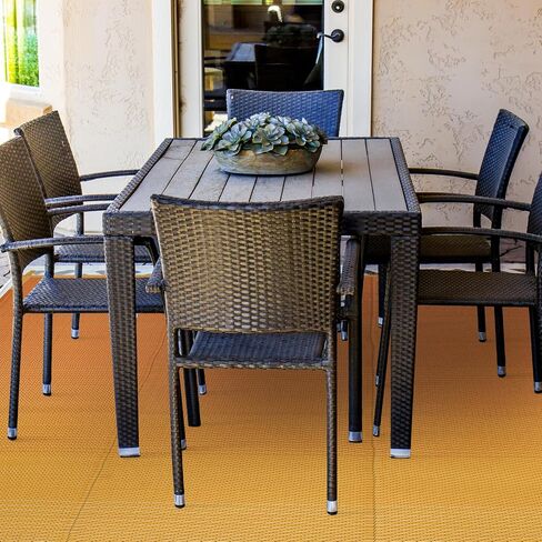 Lahome Waterproof Outdoor Rugs for Patios 5x8, Reversible Camping Rug for Tent Plastic Straw Large Indoor Outdoor Carpet for Rv,Beach, Backyard, Balcony, Deck, Porch,Blue-Grey in Kuwait