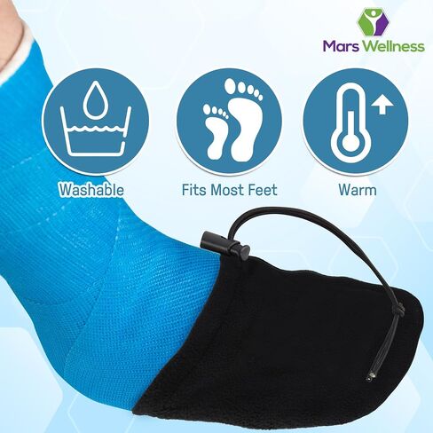 MARS WELLNESS Premium Cast Sock Toe Cover Protector - Drawstring Cover - Fits Leg, Ankle, and Foot Casts, Boots, Splint and Walking Boot - Cast Sock Cover for Adult and Child in Saudi Arabia