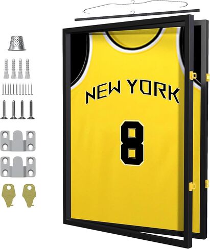 Jersey Frame Display Case Lightweight & Durable Jersey FramePinboard, Shatterproof Plexiglass & Hanging Kit for Football Baseball Basketball Soccer Hockey Shirt in Saudi Arabia