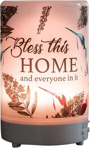 Bless This Home ملهمة 8 مصابيح LED ملونة 5.75 × 3.5 موزع روائح الزيوت العطرية من الزجاج المصنفر in Kuwait