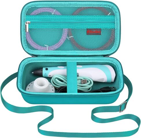 حقيبة حمل قلم Elonbo ثلاثية الأبعاد لقلم الطباعة SCRIB3D P1 ثلاثي الأبعاد مع شاشة العرض، وجيب شبكي إضافي يناسب خيوط PLA، وكتاب الاستنسل، ودليل المشروع، والشاحن، أخضر + أخضر (الجراب فقط! SCRIB3D P1 غير متضمن) in Kuwait