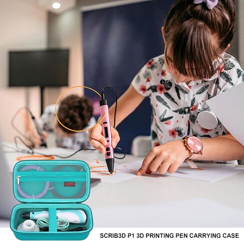 حقيبة حمل قلم Elonbo ثلاثية الأبعاد لقلم الطباعة SCRIB3D P1 ثلاثي الأبعاد مع شاشة العرض، وجيب شبكي إضافي يناسب خيوط PLA، وكتاب الاستنسل، ودليل المشروع، والشاحن، أخضر + أخضر (الجراب فقط! SCRIB3D P1 غير متضمن) in Kuwait