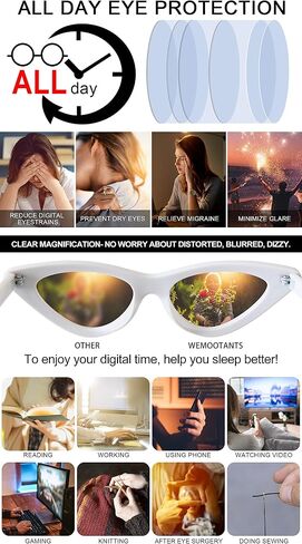 Unique Reading Glasses for Women Blue Light Blocking Readers Retro Cat Eye Style in Saudi Arabia