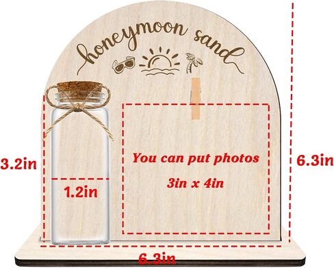 Personalized Honeymoon Sand Jar，Custom Anniversary Photo presents, Vacation Keepsake Jar，Wedding Presents，Honeymoon Present, Bride to be Gift，Valentine’s Day Gifts for Boyfriend Girlfriend (style 3) in Kuwait